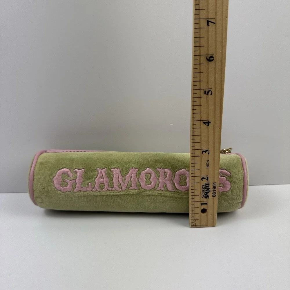 Y2K Vtg Juicy Couture 2pc Velour Cosmetic Organizer Jewelry Roll Bag JUICY BLING